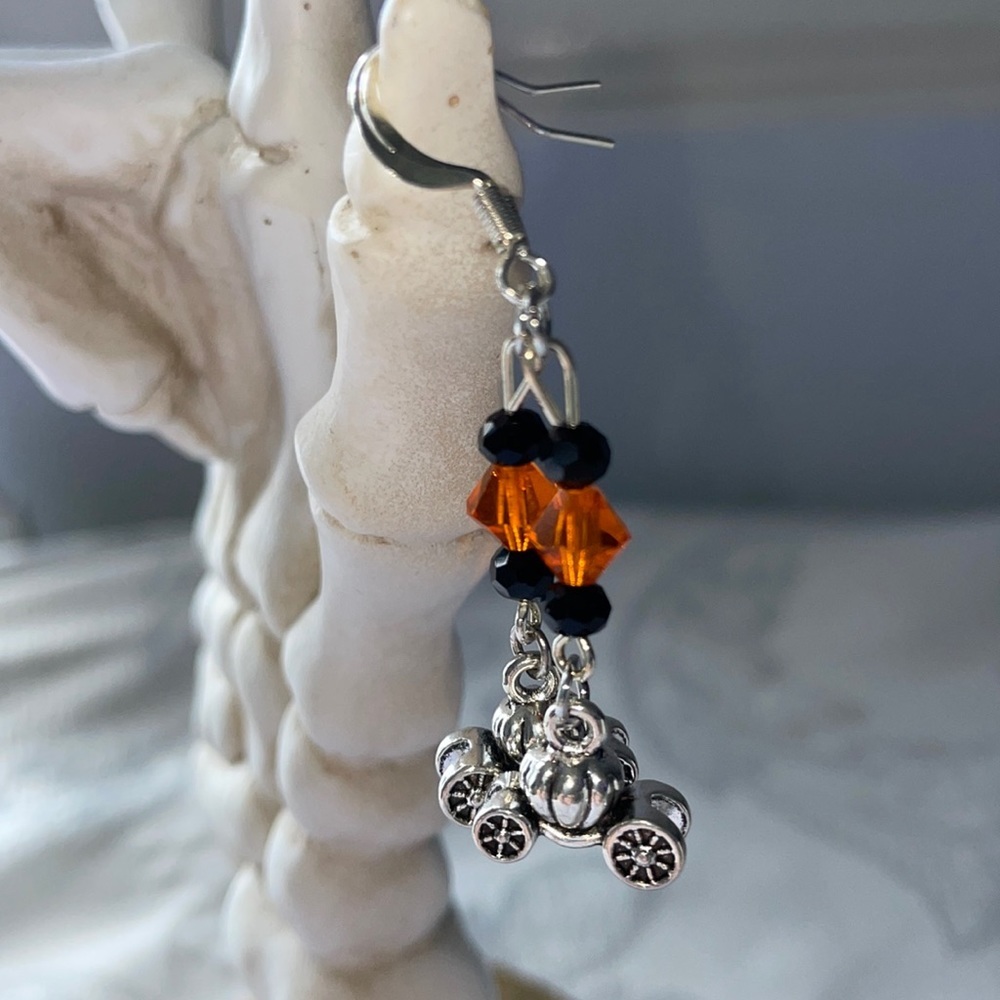Pumpkin Spice Carriage Earrings Handmade
